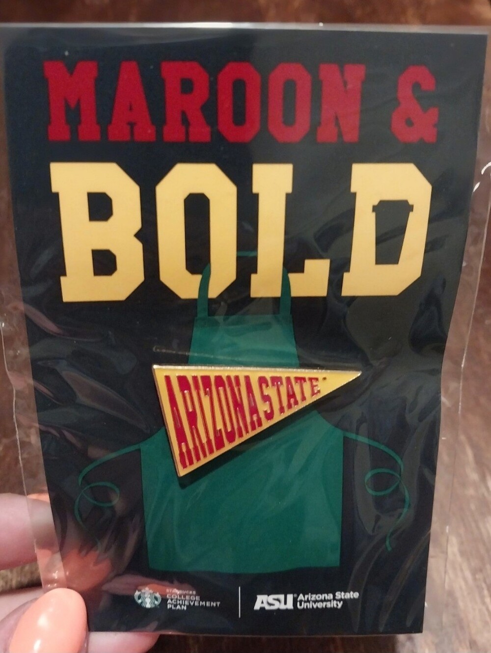 Arizona State University Vintage Pennant Pin - Maroon & Bold